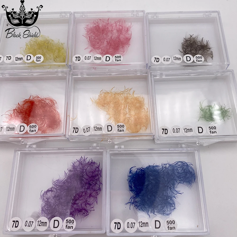 

4D-10D Colored Premade Loose Fans 100 Fans D Curl Thin Pointy Base Lash Extensions 8-15mm Mixed Russian Volume Lashes Eyelashes