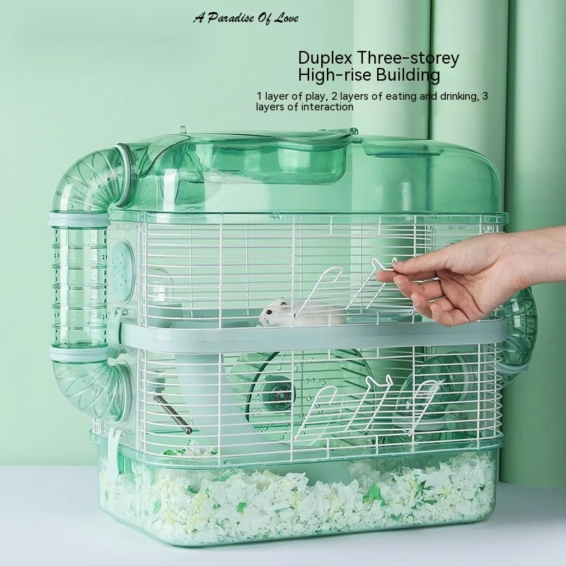 

Transparent Villa Pet Nest Double Layer Hamster Cage Small Pet Hamster Guinea Pig Acrylic Large Size House Nest Supplies