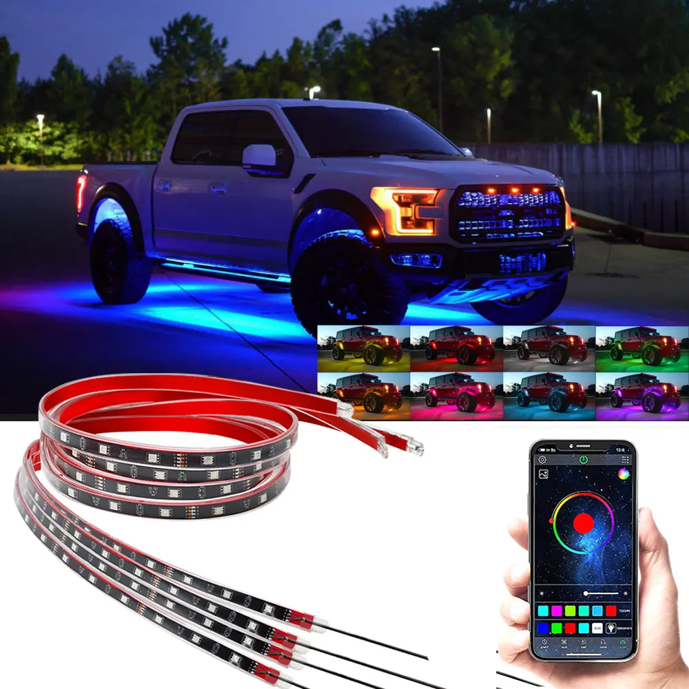Car Underglow LED Light 4Pcs Smart LED Rock Lights RGB Music Atmosphere Light With APP Control Car Decorative Lamp Strips
Car Underglow LED Light 4Pcs Smart LED Rock Lights RGB Music Atmosphere Light With APP Control Car Decorative Lamp Strips