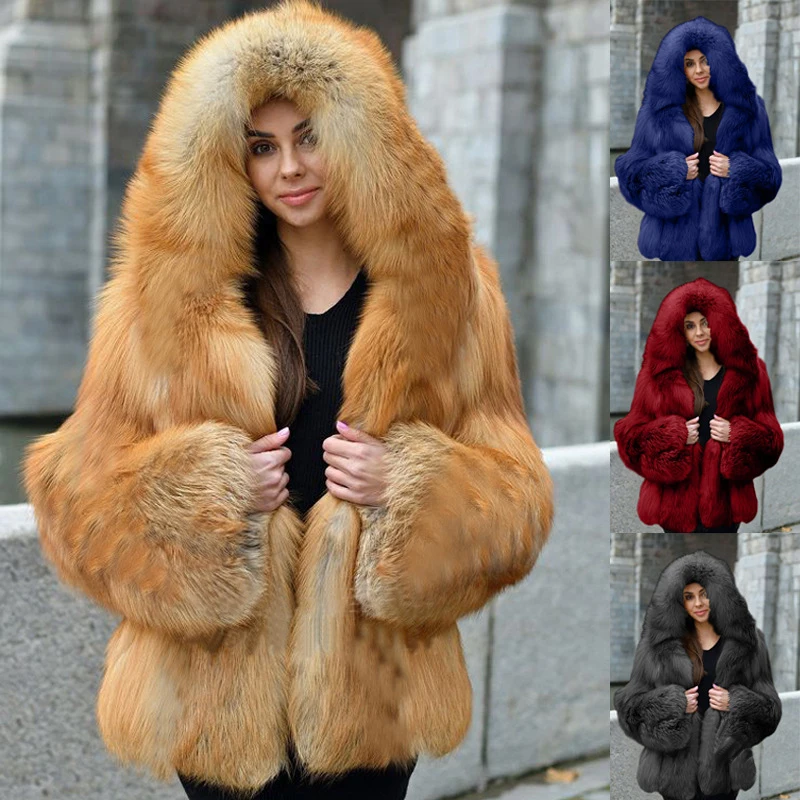 

High Quality Faux Fox Fur Coat Thickened Soft And Comfortable Warm Winter Service Coat Faux Fur Jacket For Women