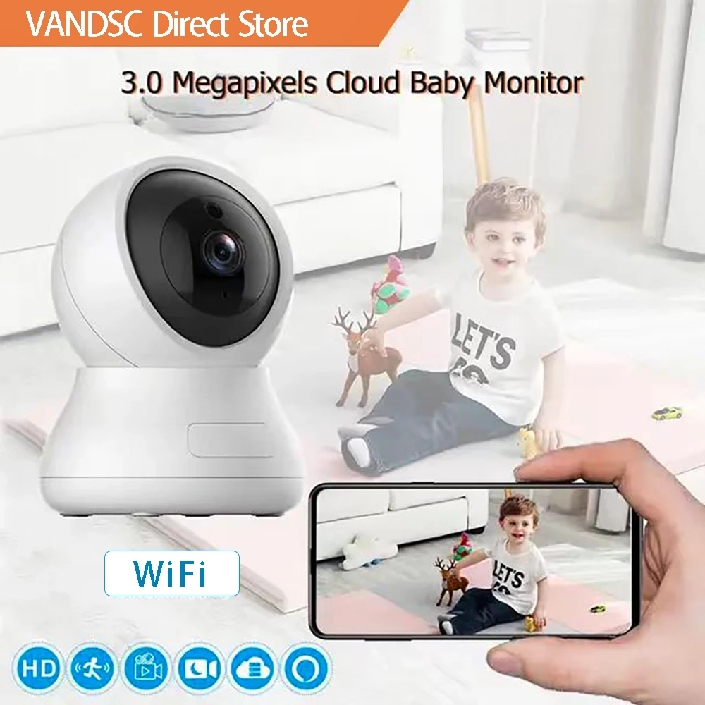 Ultra HD 2K 3MP Wireless Cloud IP Camera Motion Detection Motion Detection Two Way Audio Surveillance Camera for Baby
Ultra HD 2K 3MP Wireless Cloud IP Camera Motion Detection Motion Detection Two Way Audio Surveillance Camera for Baby