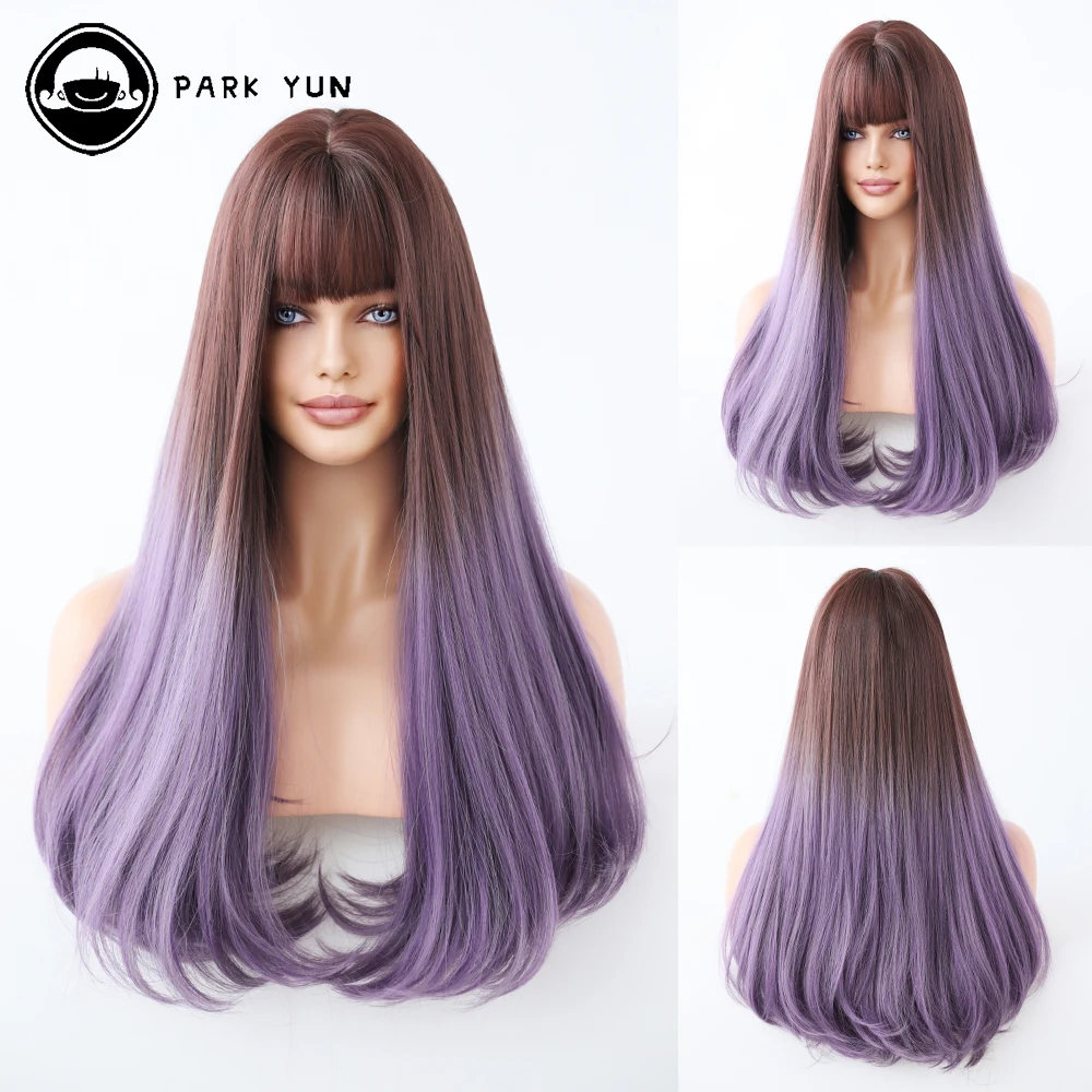 Purple Ombre Long Straight Women Wigs with Bangs Anime Cosplay Party Daily Heat Resistant Synthetic Wig High Density Fake Hair
Purple Ombre Long Straight Women Wigs with Bangs Anime Cosplay Party Daily Heat Resistant Synthetic Wig High Density Fake Hair