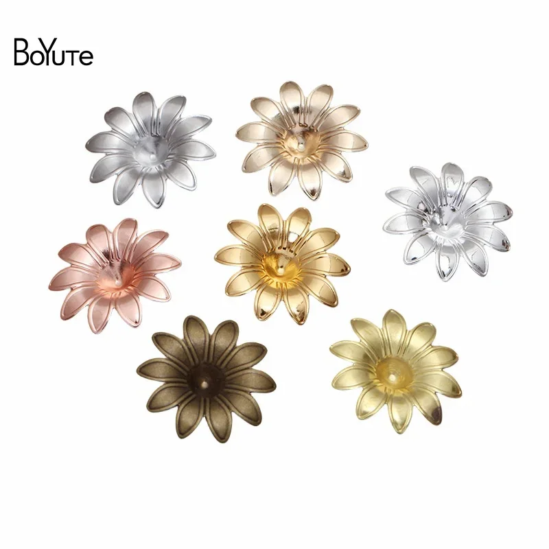 

BoYuTe (100 Pieces/Lot) 18MM European Flower Charms Wholesale Brass Material DIY Jewelry Accessories Wholesale