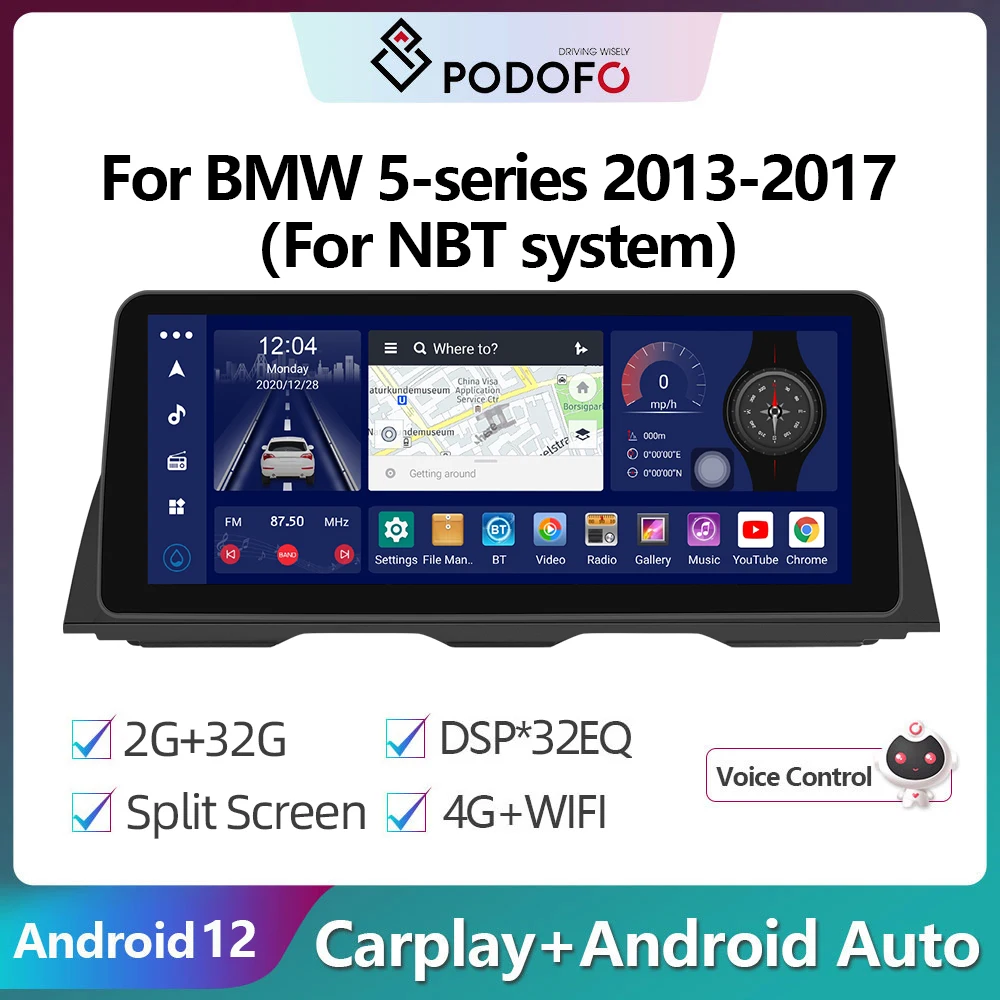 Podofo 12.3″ Android Car Radio Multimidia Video Player For BMW 5-series 2013-2017 For NBT system GPS Navigation Carplay 4G WIFI
Podofo 12.3″ Android Car Radio Multimidia Video Player For BMW 5-series 2013-2017 For NBT system GPS Navigation Carplay 4G WIFI