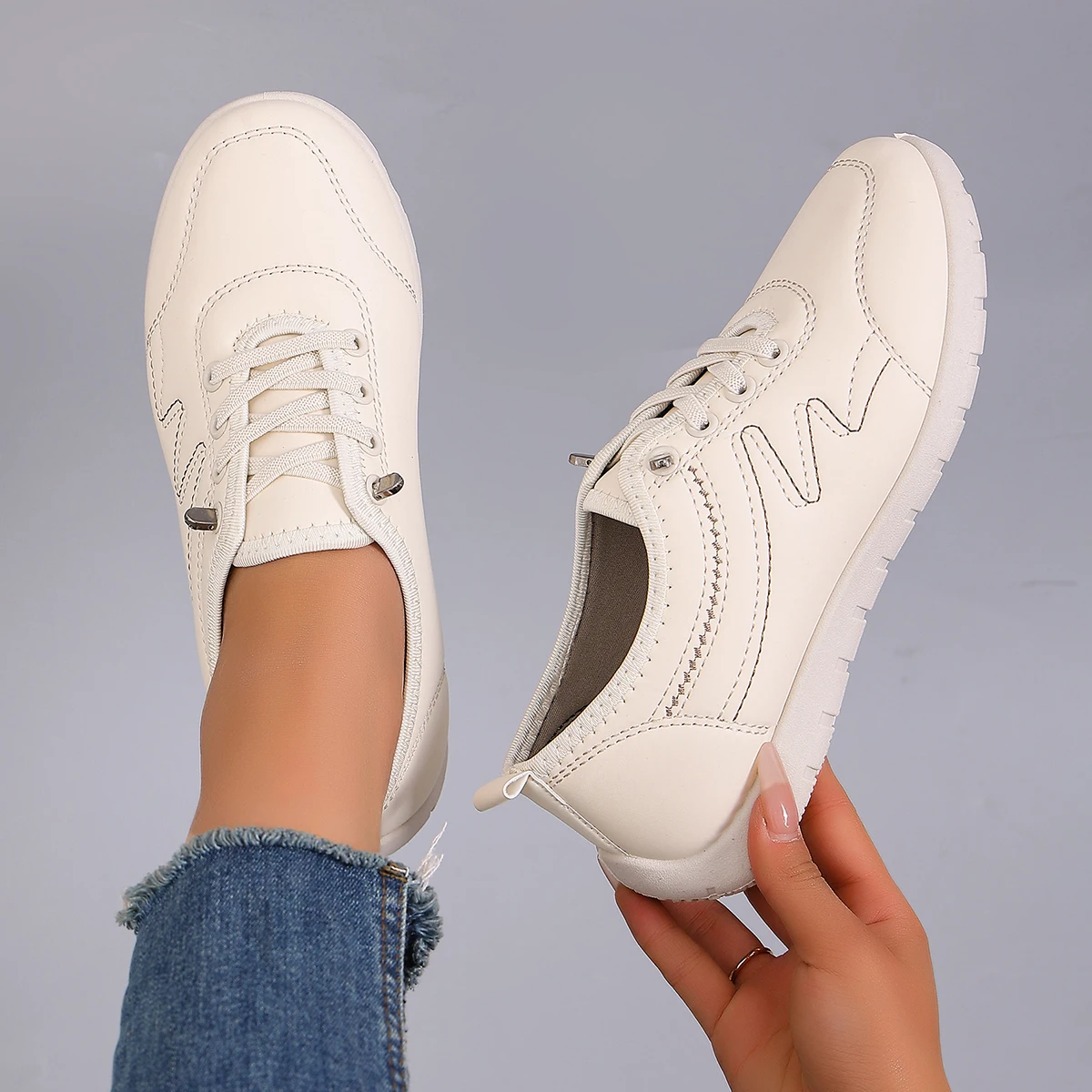 Spring new women's sports shoes, fashionable, breathable, lightweight, non-slip, wear-resistant, casual sports shoes, flat shoes 32 S4d678b48e1604da8934a180e3031827bH