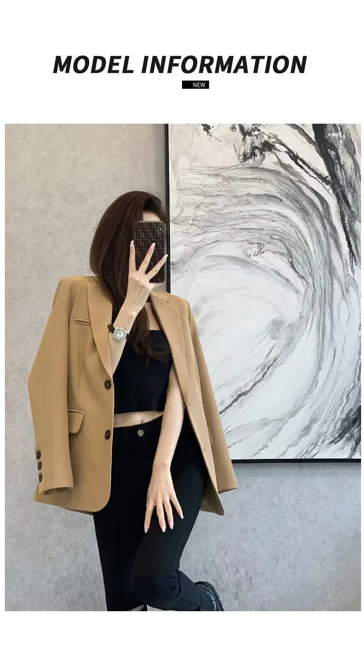 Women Blazer Casual Jacket Multi-Color Pocket All-Match Long Sleeved OL Autumn Winter Elegant Office Lady Coat Loose Solid Thin Women Blazer Casual Jacket Multi-Color Pocket All-Match Long Sleeved OL Autumn Winter Elegant Office Lady Coat Loose Solid Thin