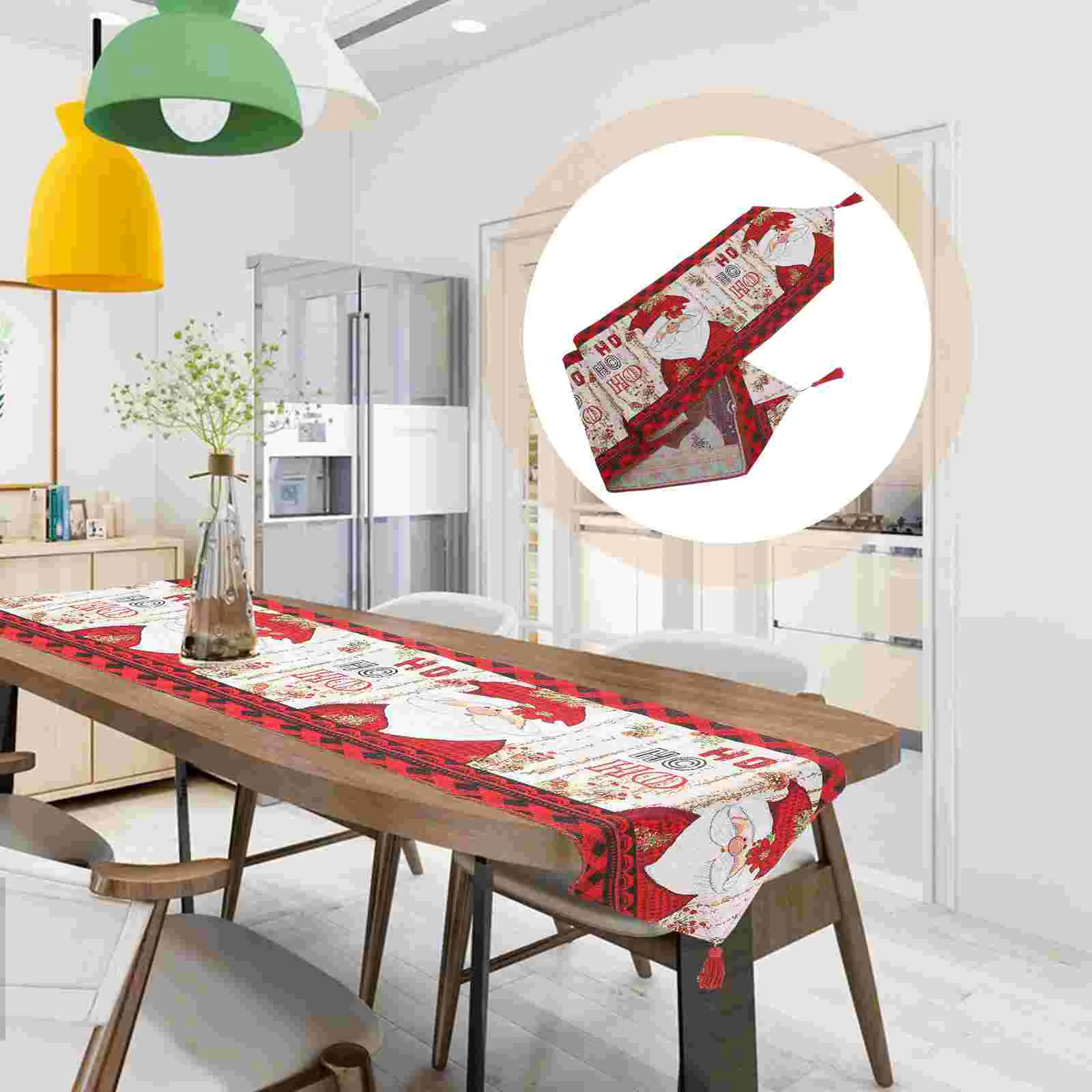 

Christmas Table Runner Tablecloth Oilcloth Decorations Decorative Festival Runners Polyester Covers Banquet Bathroom
