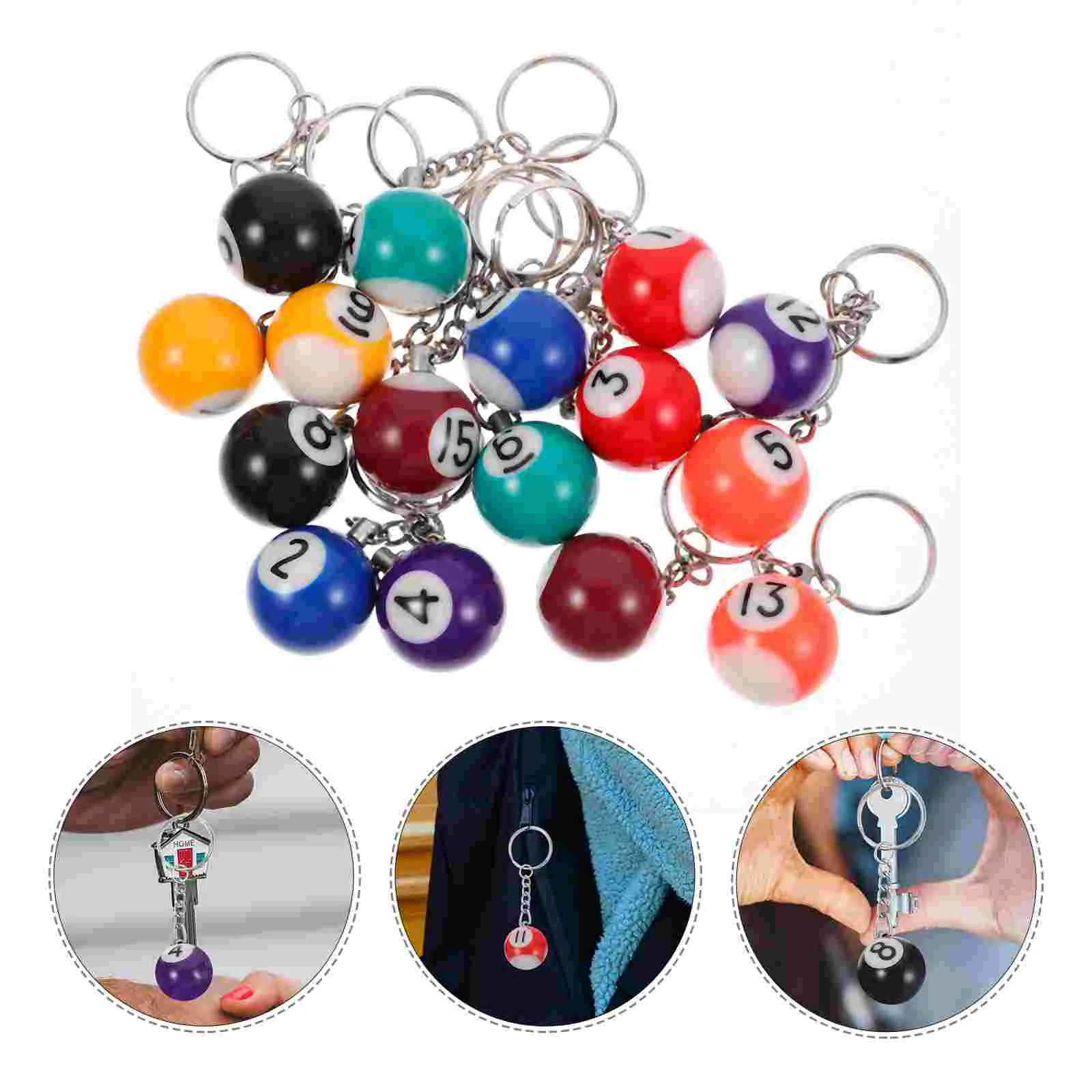 

Billiards Keychain Gifts Pool Accessories Bowling Pendant Sports Fan Key Chains Pool Player Match Soccer Keychain