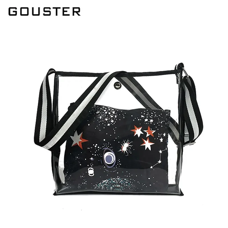 

Fashion Handbag High Quality Transparent Women Shoulder Messenger Bag Cheap Luxury Female Beach Bag Jelly PVC Clear Shopping Bag