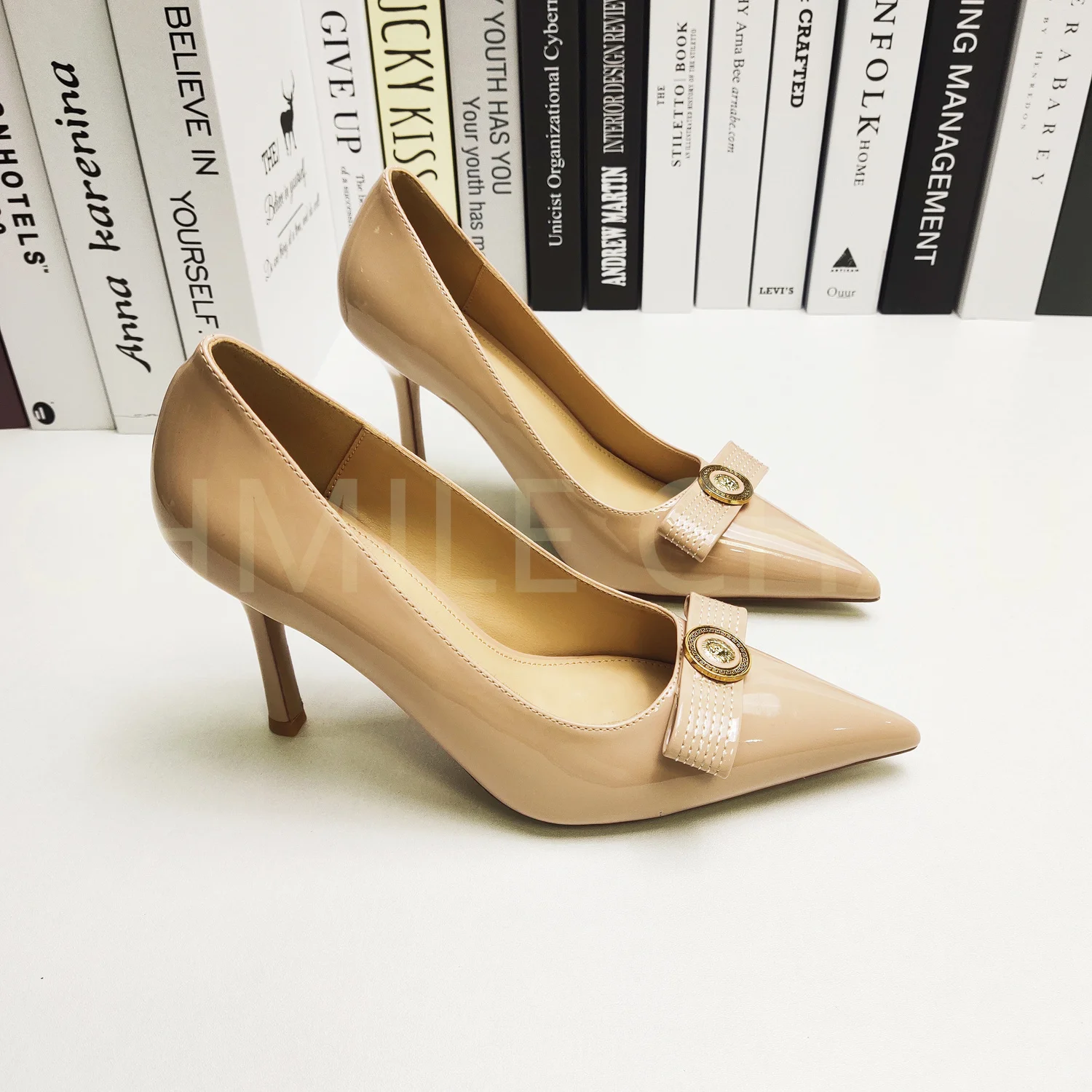 

【Measure your feet length before order】Fashion Buckle Pumps Pointy Toe Shallow High Heels Woman Stilettos Shoes On Heel 3-CHC-33