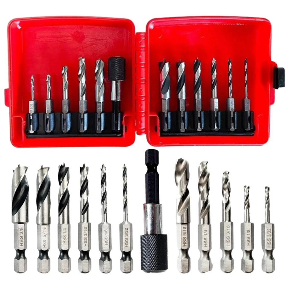 12pcsDrill Bit Combination Drill Tap Bit Hexagon Shank Twists Drill Bit 3-In-1 Screw Tapping Bit Tool For Aluminum MetalDrilling
12pcsDrill Bit Combination Drill Tap Bit Hexagon Shank Twists Drill Bit 3-In-1 Screw Tapping Bit Tool For Aluminum MetalDrilling