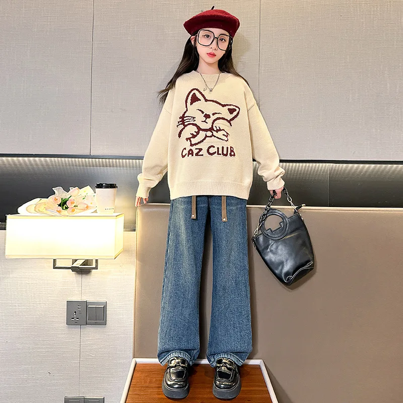 2023 Korean Autumn Winter Kids Girl Kintwears Sweater Teenager Girl Cartoon Letter Printed Pullover School Girl Warm Kintted Top
2023 Korean Autumn Winter Kids Girl Kintwears Sweater Teenager Girl Cartoon Letter Printed Pullover School Girl Warm Kintted Top