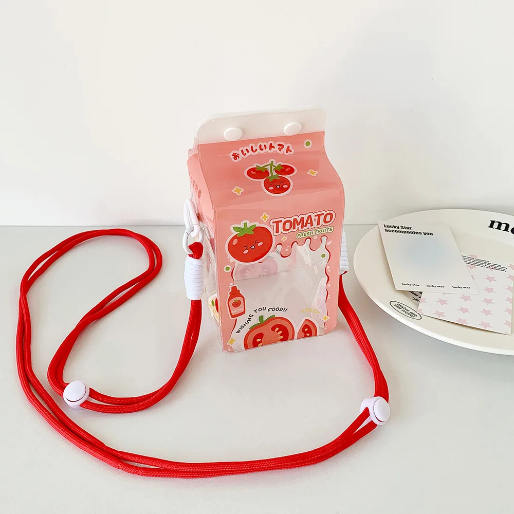 Ladies' kawaii Crossbody Bag Cartoon Cute Transparent Milk Box Funny New Shoulder Bag High-quality Doll Display PVC Storage Bag Ladies' kawaii Crossbody Bag Cartoon Cute Transparent Milk Box Funny New Shoulder Bag High-quality Doll Display PVC Storage Bag