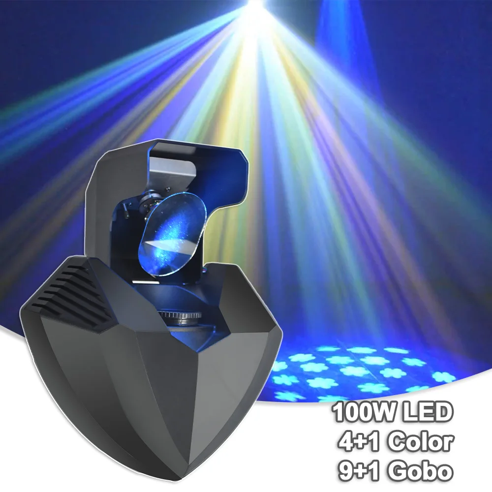 

LED 100W Gobo Wizard Beam Effect Reflection Lens Rotating Pattern DMX512 Music Control Stage Lighting For Dj Disco Dance Club