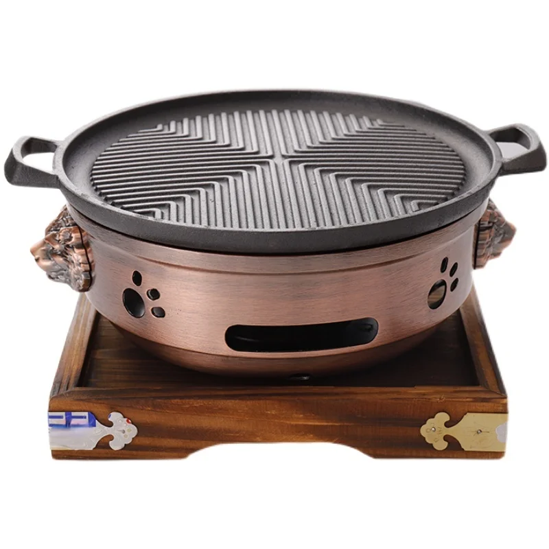 Блюдо для барбекю с подогревом, плита для гриля с углем, антипригарная нагревательная плита, тарелка для барбекю, подсвечник, печь для поддержания барбекю