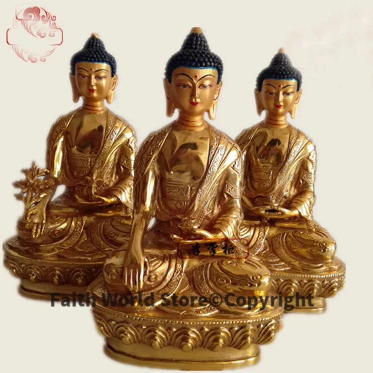 HOME Temple Phra Sompo Buddhas # India Tibetan Buddhism Amitabha Sakyamuni the Medicine Buddha Gold gilding brass statue 20CM
HOME Temple Phra Sompo Buddhas # India Tibetan Buddhism Amitabha Sakyamuni the Medicine Buddha Gold gilding brass statue 20CM