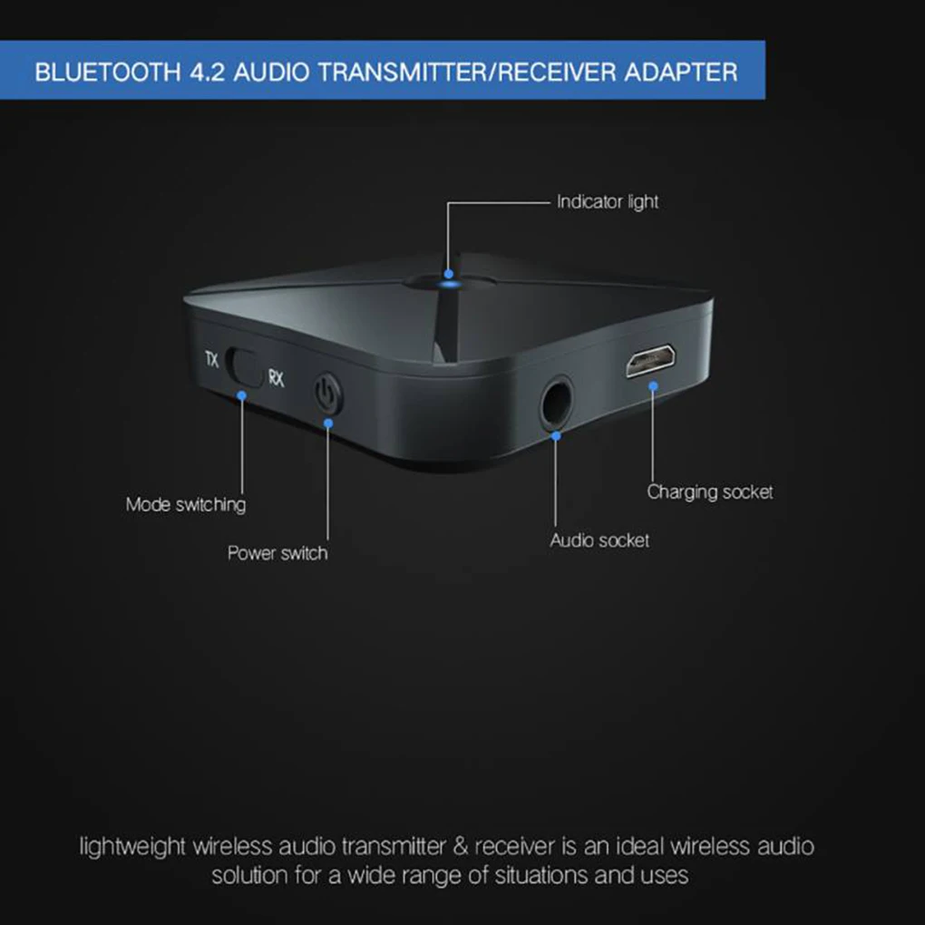 KN319 2-in-1 Bluetooth Wireless Audio Transmitter Receiver 4 2 Adapter TV Transmitter Vehicle-mounted Music Receiver
KN319 2-in-1 Bluetooth Wireless Audio Transmitter Receiver 4 2 Adapter TV Transmitter Vehicle-mounted Music Receiver