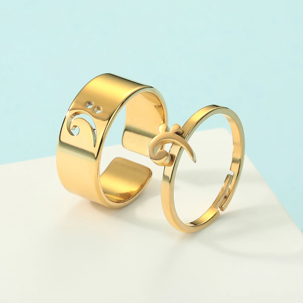 Chandler Stainless Steel Bass Clef Promise Ring Music Jewelry Matching His and Her Ring Can Adjustable Ring
Chandler Stainless Steel Bass Clef Promise Ring Music Jewelry Matching His and Her Ring Can Adjustable Ring