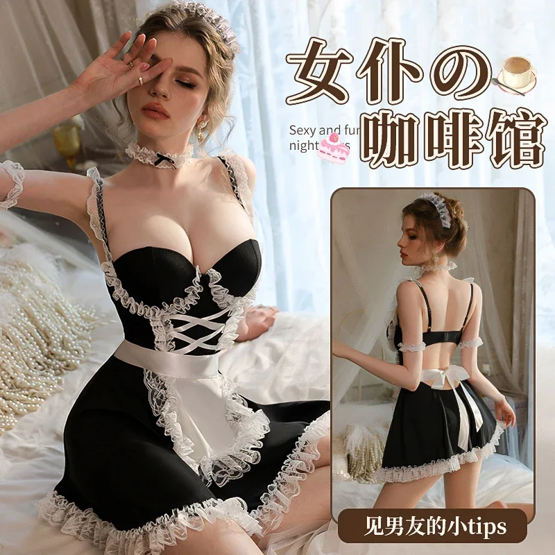 Cute Japanese Girls Cosplay Costumes Coffee Maid Dress Uniform Sexy Lingerie Role Play Lace French Apron Servant Temptation Set
Cute Japanese Girls Cosplay Costumes Coffee Maid Dress Uniform Sexy Lingerie Role Play Lace French Apron Servant Temptation Set