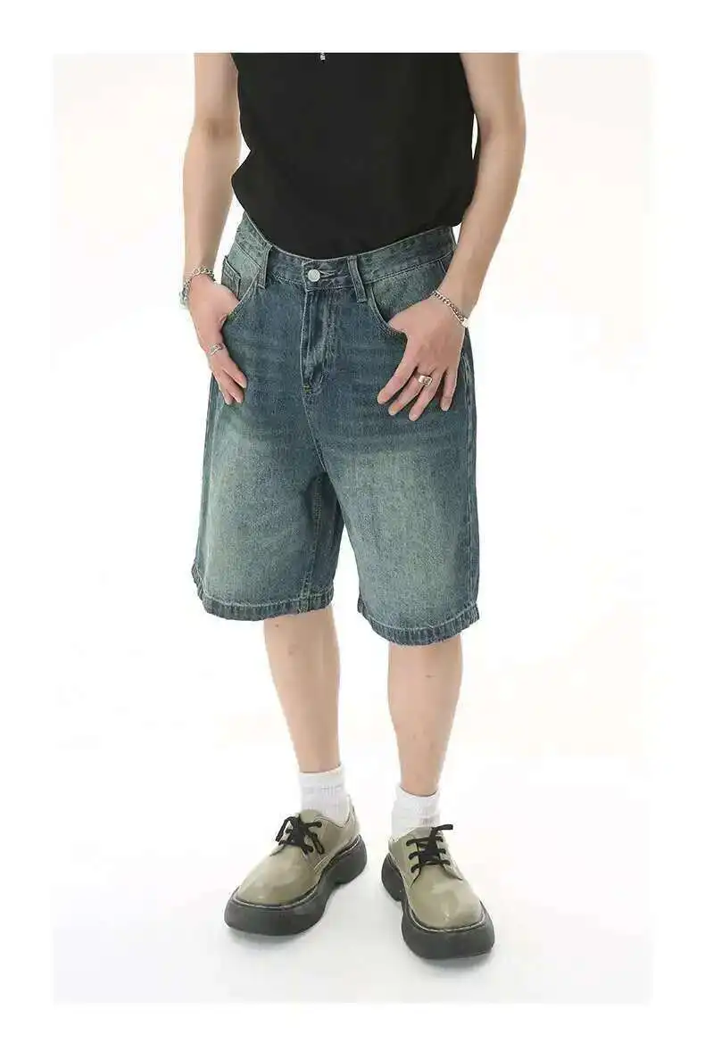 IEFB Summer Men's Casual Jeans Shorts Loose Mid High Waist Fashion Knee Lenght Denim Short Pants Vintage Male New Korean 9A8588 69 S4d8370a3996c4034bddb13480f8c048e7