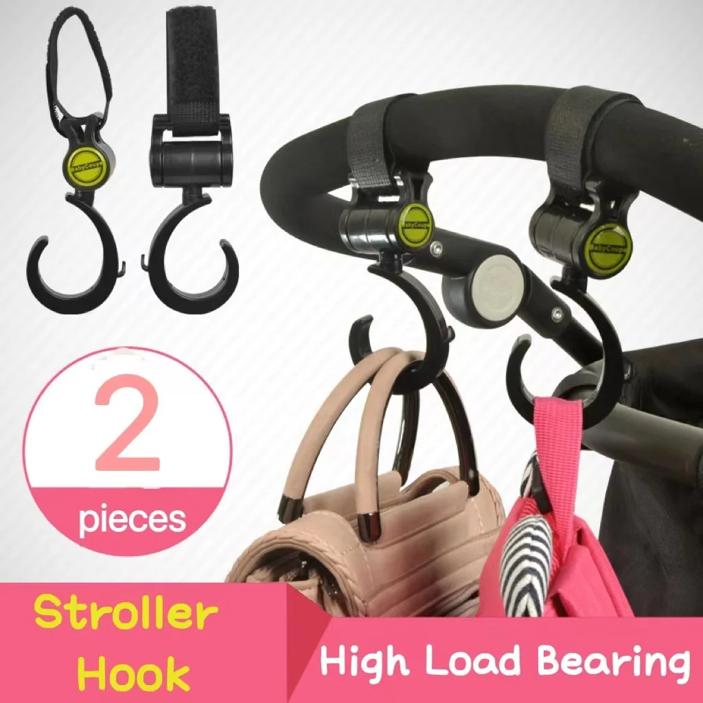 

2pcs Baby Hanger Baby Bag Stroller Hooks Pram Rotate 360 Degree Baby Car Seat Accessories Stroller Organizer Bebes Accesorios