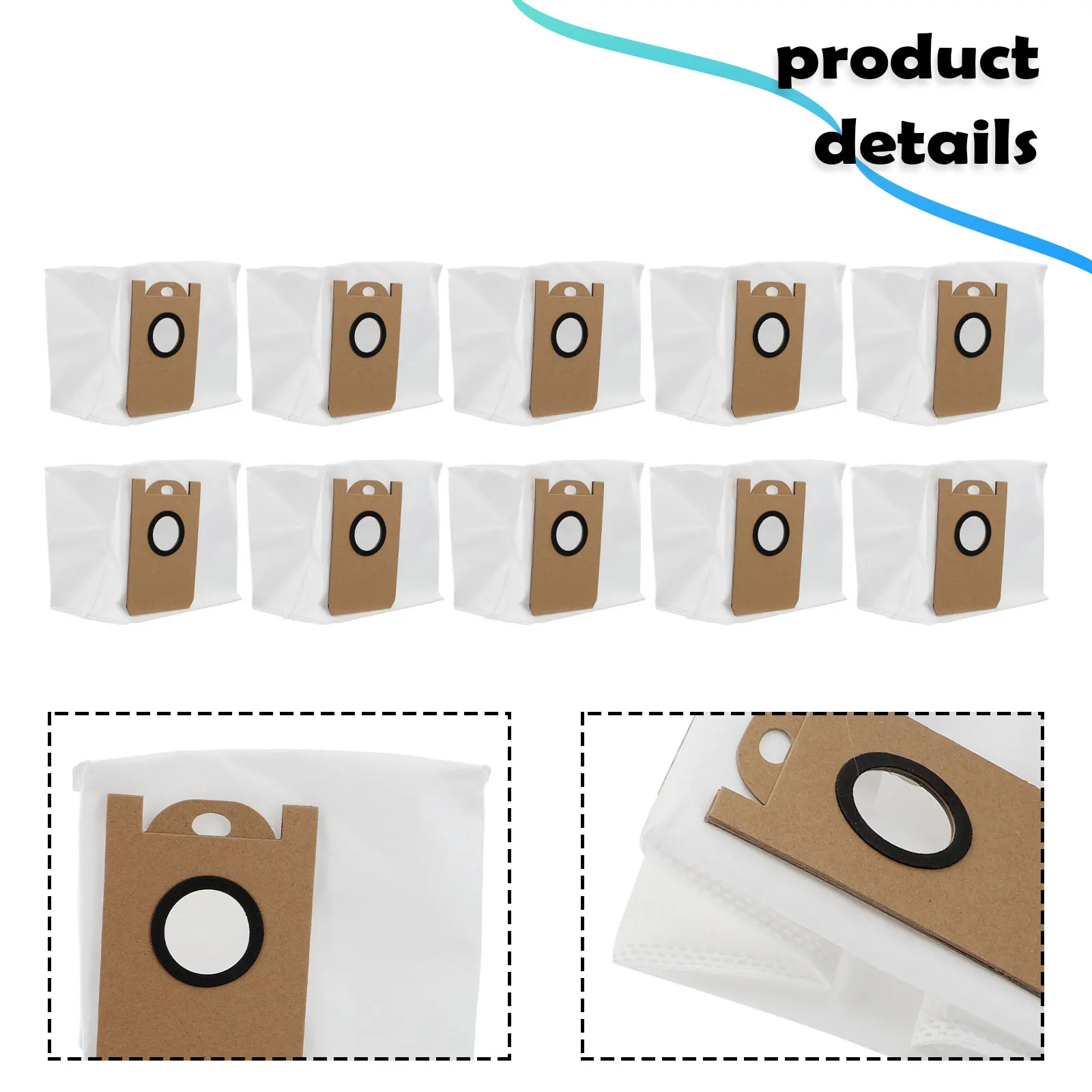 4/10pcs Robot Vacuum Cleaner Dust Bag Replacements Parts For Lubluelu SL60D SL61 White+Khaki 16*12.5*1.5cm Efficient Cleaning
4/10pcs Robot Vacuum Cleaner Dust Bag Replacements Parts For Lubluelu SL60D SL61 White+Khaki 16*12.5*1.5cm Efficient Cleaning