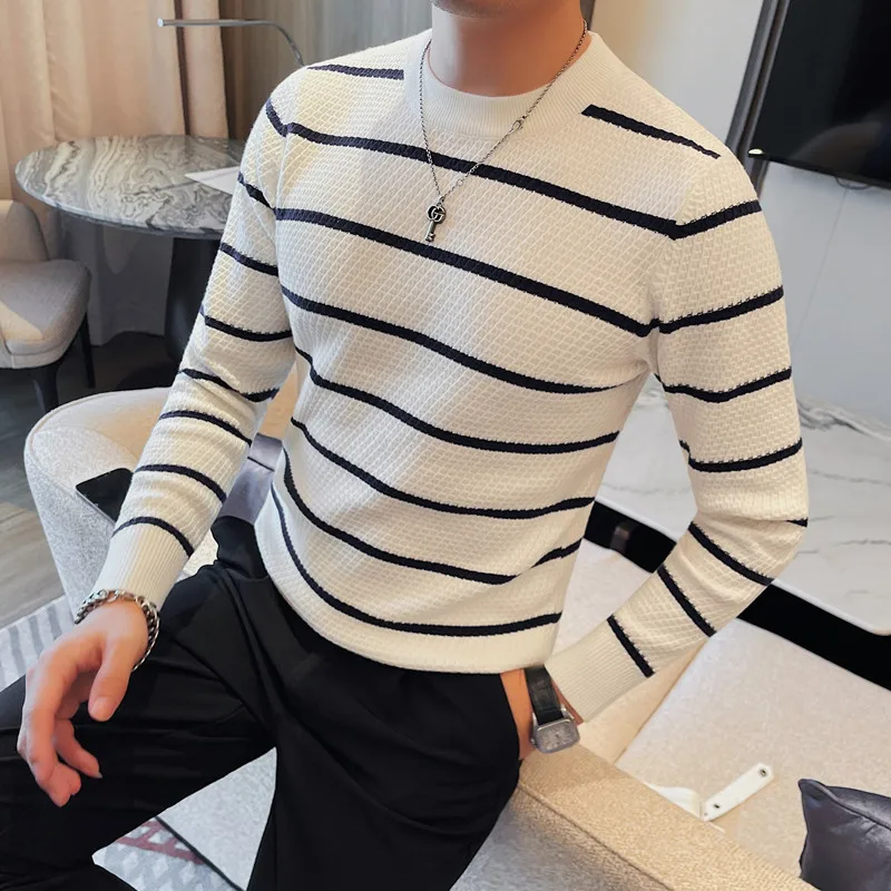 Black/White/Yellow Winter Thick Warm Striped Sweaters For Men Clothing Round Collar Slim Fit Casual Pull Homme Plus Size 4XL-M
Black/White/Yellow Winter Thick Warm Striped Sweaters For Men Clothing Round Collar Slim Fit Casual Pull Homme Plus Size 4XL-M