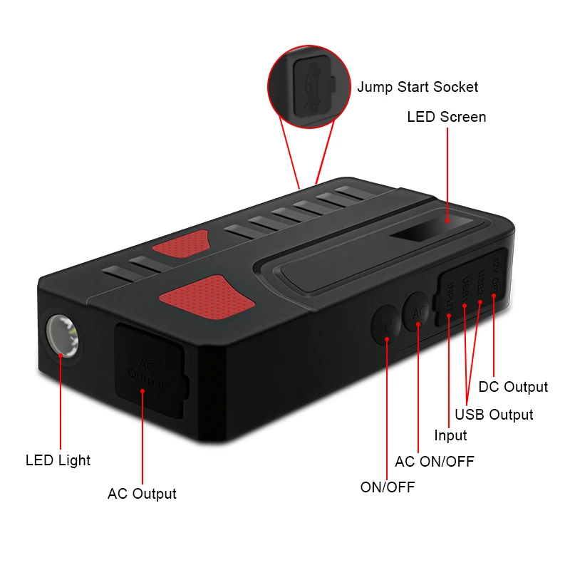 New Intelligent Jump starter in auto starter 12V/24V truck heavy booster jumpstarter for heavy duty battery starter 18000mAh 
New Intelligent Jump starter in auto starter 12V/24V truck heavy booster jumpstarter for heavy duty battery starter 18000mAh