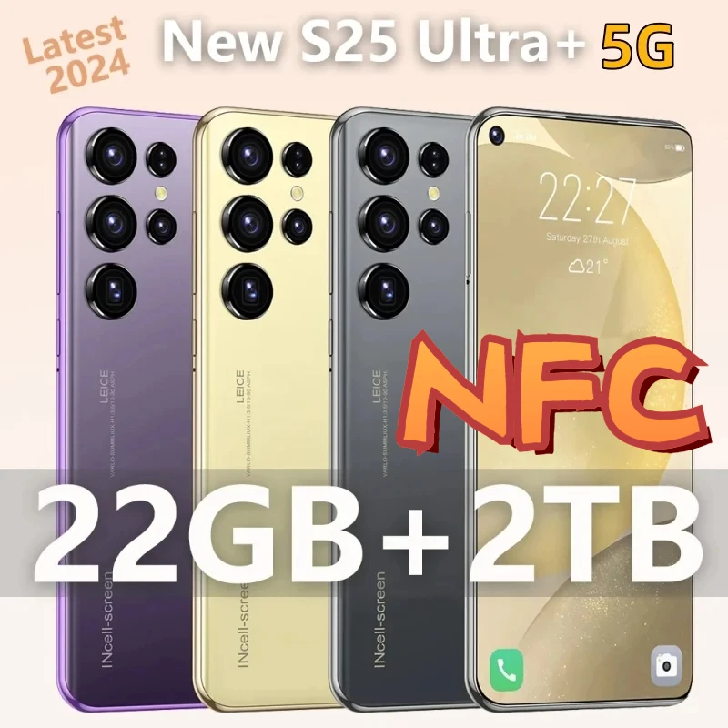Teléfono móvil S25 Ultra 6.8 HD Screen Smart Phone Original 22G+2T 5G Dual Sim Celulares Android Unlocked 108MP 7800mAh 스마트폰
Teléfono móvil S25 Ultra 6.8 HD Screen Smart Phone Original 22G+2T 5G Dual Sim Celulares Android Unlocked 108MP 7800mAh 스마트폰
