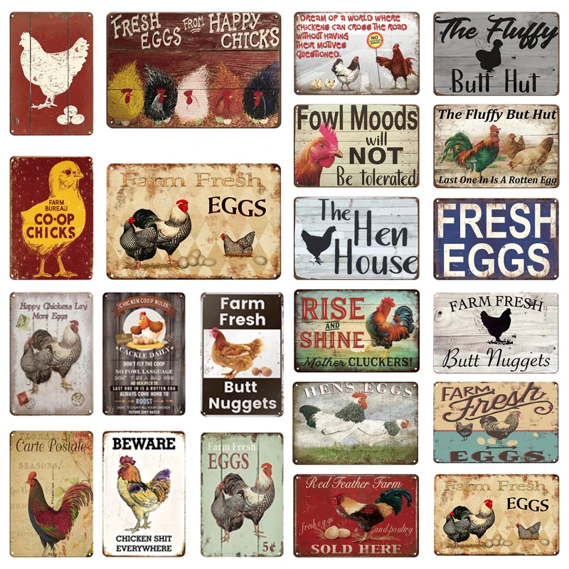 Metal Signs Fresh Eggs Fluffy Butt Hut Chicken Retro Tin Sign Vintage Funny Outdoor Wall Plaque Garden Farm Signs Coops Decor
Metal Signs Fresh Eggs Fluffy Butt Hut Chicken Retro Tin Sign Vintage Funny Outdoor Wall Plaque Garden Farm Signs Coops Decor