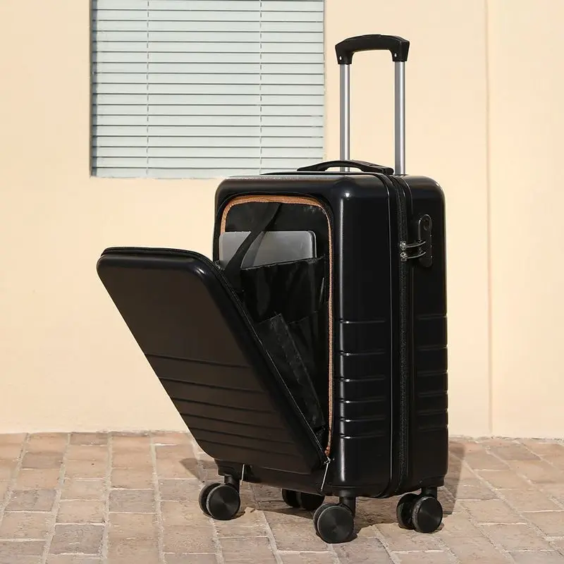 

New Travel suitcases with wheels rolling luggage Female front open trolley case boarding case 20''suitcase 10 kg airplane wheel