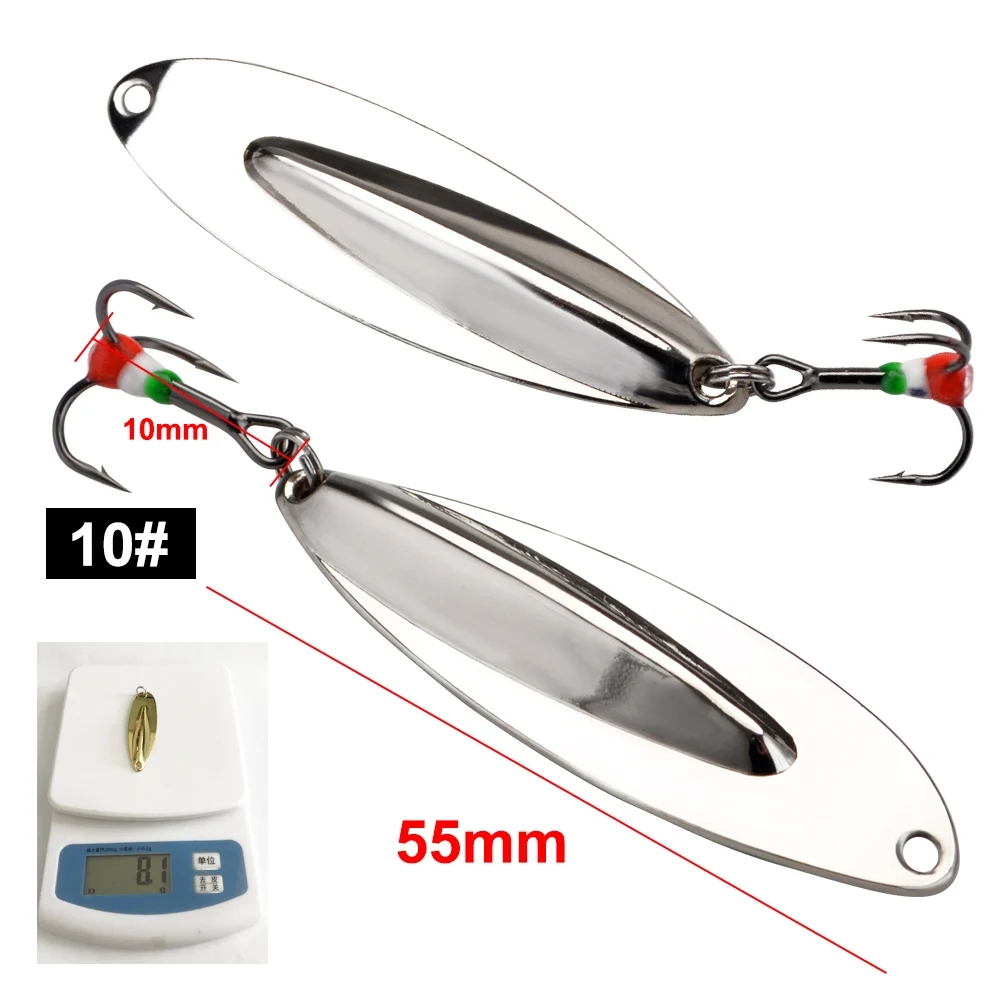 FTK 3pcs Ice Fishing Lure Spoon 8g 55mm Gold/Silver Allumen Fishing Swimbait Carp Fishing Bait Treble Hook 10# Bass Hard Lures
FTK 3pcs Ice Fishing Lure Spoon 8g 55mm Gold/Silver Allumen Fishing Swimbait Carp Fishing Bait Treble Hook 10# Bass Hard Lures