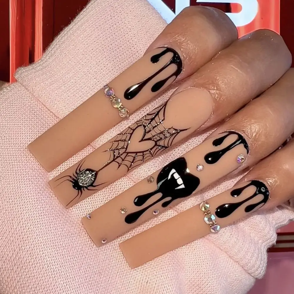 Long Length Long Water Pipe Fake Nails Waterproof Square Head Full Cover Nail Tips Wearable Manicure Halloween False Nail Girl
Long Length Long Water Pipe Fake Nails Waterproof Square Head Full Cover Nail Tips Wearable Manicure Halloween False Nail Girl