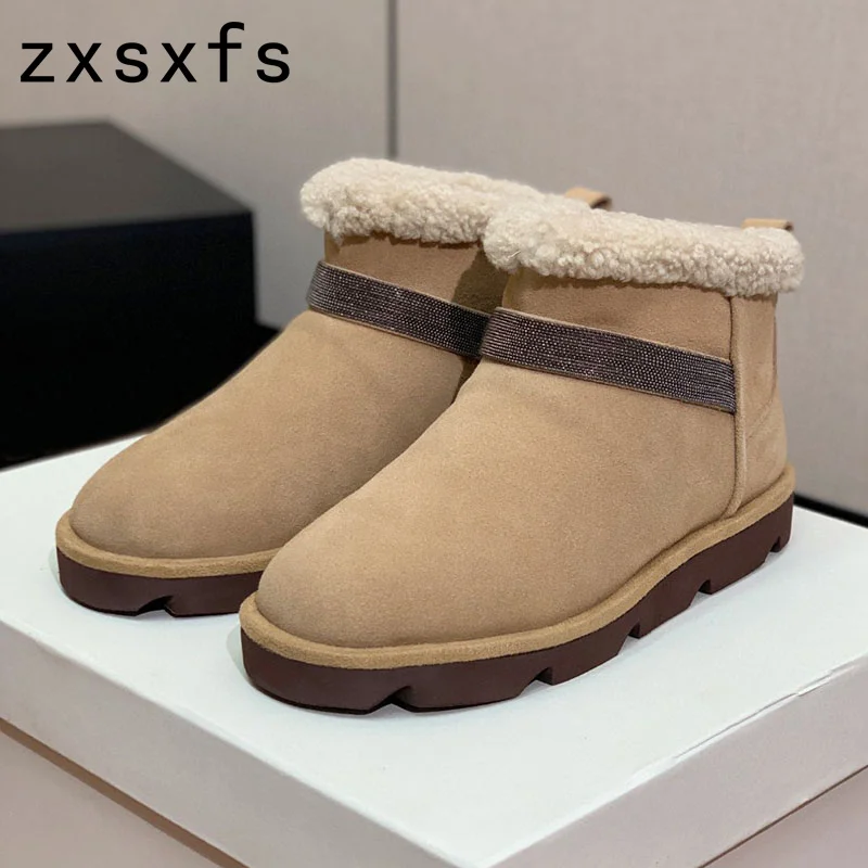 Winter Warm Wool Snow Ankle Boots For Women Platform Flat Casual Ladies Fur Shoes Slip On Thick Sole Short Boots Women 
Winter Warm Wool Snow Ankle Boots For Women Platform Flat Casual Ladies Fur Shoes Slip On Thick Sole Short Boots Women