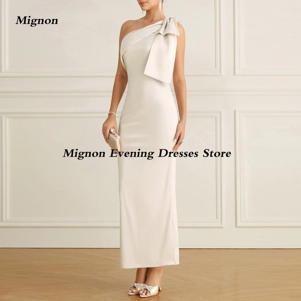 Mignon Charmeuse One-shoulder Retro Prom Gown Mermaid Evening Ankle-Length Formal Bow Elegant Party Dress for Women 2023 
Mignon Charmeuse One-shoulder Retro Prom Gown Mermaid Evening Ankle-Length Formal Bow Elegant Party Dress for Women 2023
