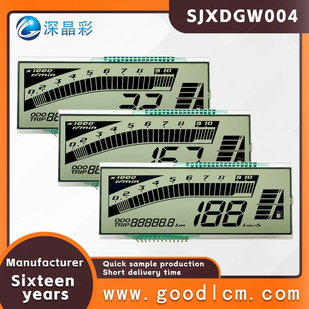 

LCD screen for electric motorcycle segement display GW004 HTN positive 4.5v lcd 7 monochrome custom segment lcd display