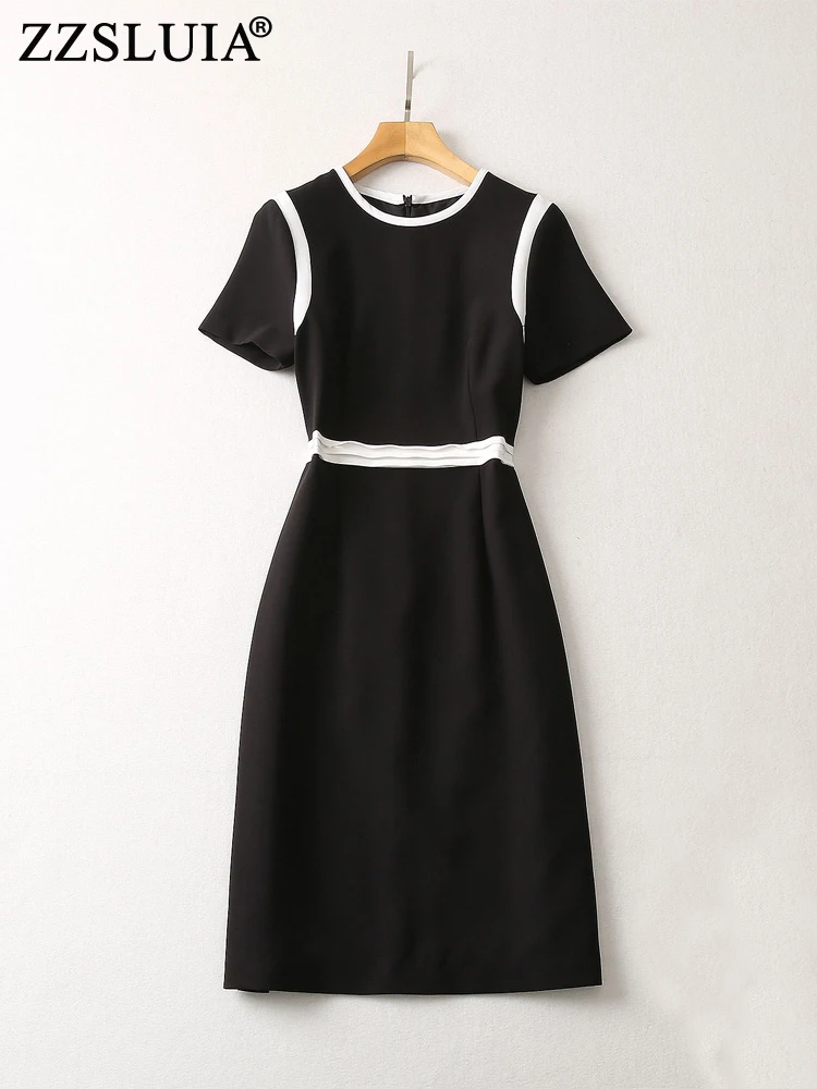 ZZSLUIA Elegant Dresses For Women Color Blocking Patchwork Designer Slim Dress Fashion Short Sleeve Formal Dresses Female Cloth
ZZSLUIA Elegant Dresses For Women Color Blocking Patchwork Designer Slim Dress Fashion Short Sleeve Formal Dresses Female Cloth