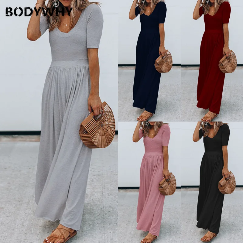 Short-Sleeved Dress Dress Beautiful Women's New Round Neck Sexy Dress Maxi Dress
Short-Sleeved Dress Dress Beautiful Women's New Round Neck Sexy Dress Maxi Dress
