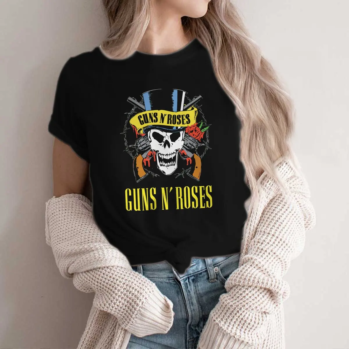 Классические модные футболки из полиэстера Guns N розовая тяжелая металлическая женская футболка с круглым вырезом
Классические модные футболки из полиэстера Guns N розовая тяжелая металлическая женская футболка с круглым вырезом