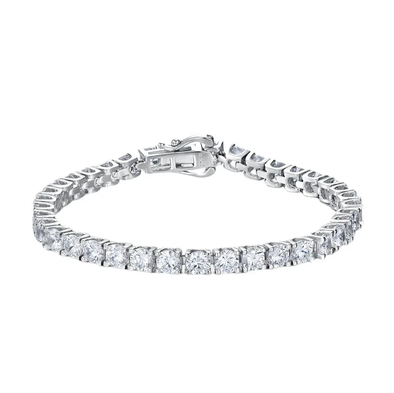

S925 Sterling Silver Bracelet 0.4ct High Carbon Diamond Extremely Simple, Light Luxury, Full Diamond High Grade Feel Bracelet