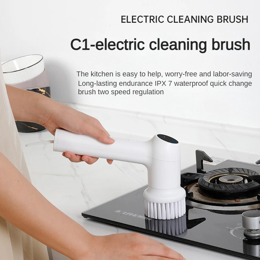 

Electric Brush for Bathroom Cleaning Supplies Gadget Kitchen Organizing Electric Spin Scrubber Home-appliance Cleanliness Broom