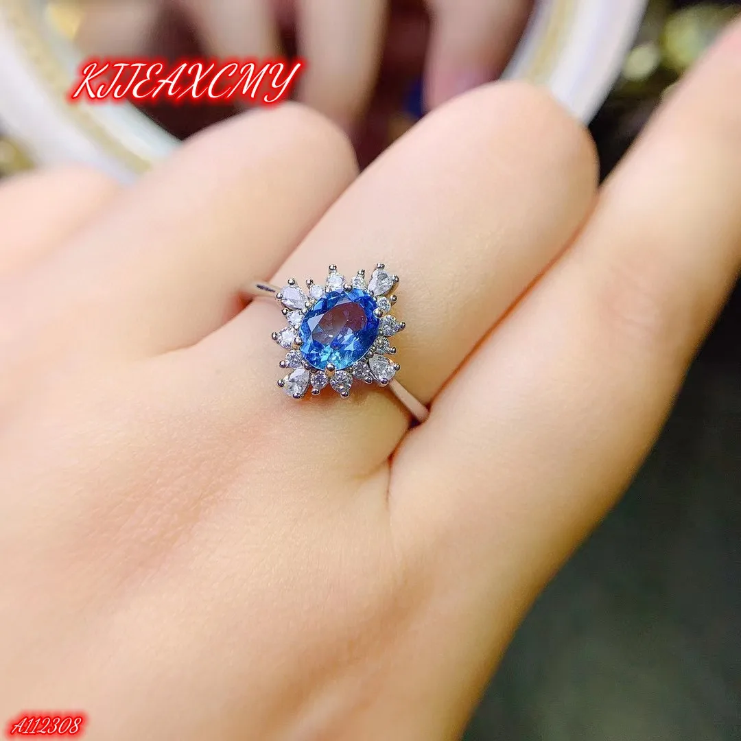 

KJJEAXCMY Brand Boutique Jewelry 925 Sterling Silver Natural Topaz Women's Colorful Gem Ring Girls' Ancient Craftsmanship