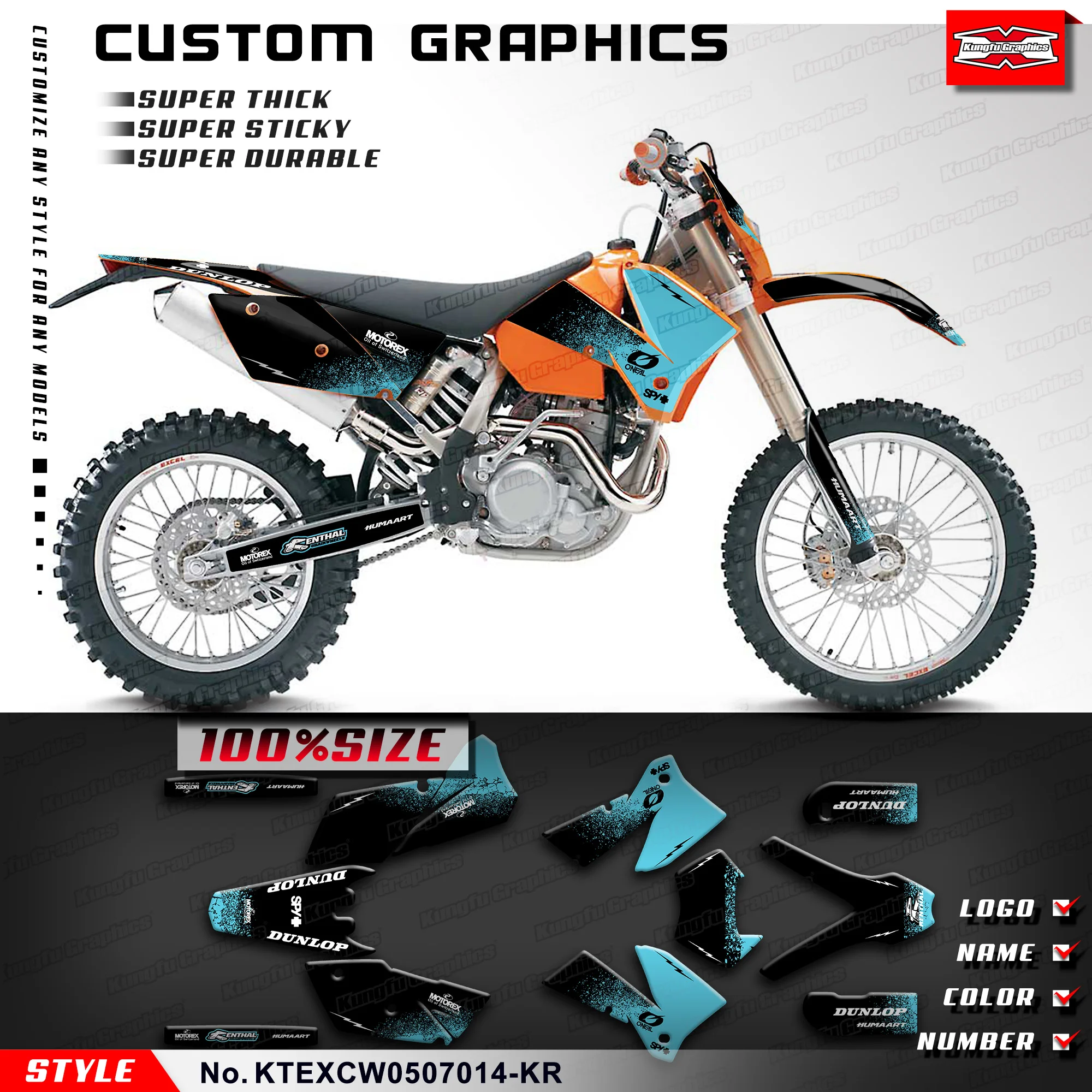 Набор наклеек KUNGFU GRAPHICS Motocross Decal для KTM 125 200 250 300 400 450 EXC EXC-F EXCF 525 2005, KTEXCW0507014-KR
Набор наклеек KUNGFU GRAPHICS Motocross Decal для KTM 125 200 250 300 400 450 EXC EXC-F EXCF 525 2005, KTEXCW0507014-KR