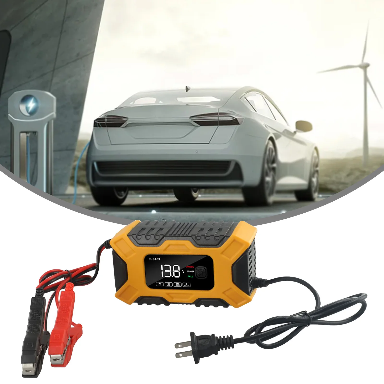Brand New Car Battery Charger Fast Charger 12V Pulse Repair Durable Replacement Smart Fast Charge AGM Deep Cycle GEL
Brand New Car Battery Charger Fast Charger 12V Pulse Repair Durable Replacement Smart Fast Charge AGM Deep Cycle GEL