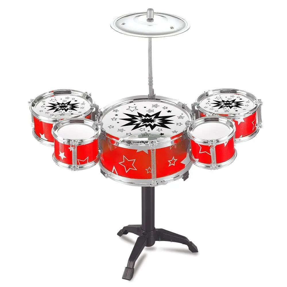 

with Drumsticks 5 Drums Musical Instruments Drum Sets Beat Simulation Jazz Drum Music 5 Drums Simulation Children Jazz Drum Toy