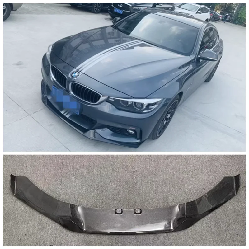 

For F32 F36 BMW 4 Series 425i 430 440 2014-2019 High Quality ABS Black & Carbon Fiber Bumper Front Lip Wind Knife Spoiler Cover