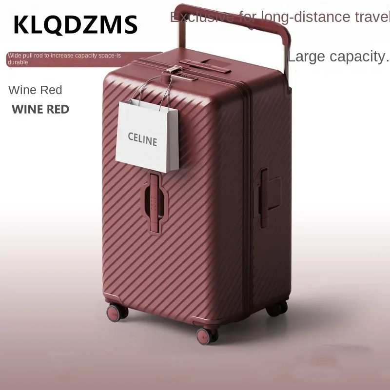 

KLQDZMS ABS+PC Suitcase Oversized Capacity Trolley Case Women's Cart Style Travel Bag 22"24"26"28"30 Inch Rolling Luggage