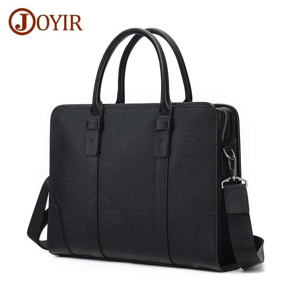 

JOYIR Genuine Leather Briefcase for Men 15.6 Inch Laptop Bag Computer Bag Retro Business Travel Messenger Bags for Male