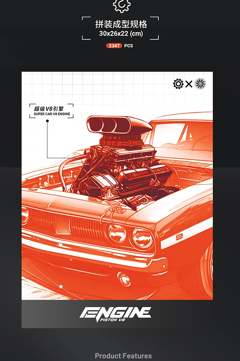 Y15001 Supercar V8 engine Model Building Block kits MOC bricks Block toys Motor drive Creative puzzle Toy for kid Birthday Gift Y15001 Supercar V8 engine Model Building Block kits MOC bricks Block toys Motor drive Creative puzzle Toy for kid Birthday Gift