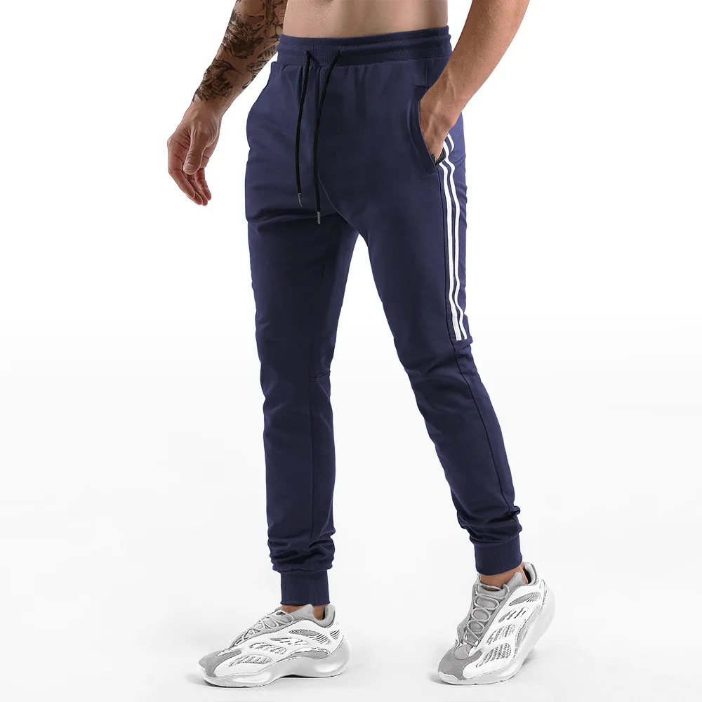 

Мужские тренировочные штаны для бега, тренировочные штаны для бодибилдинга, хлопковые спортивные брюки, эластичные тренировочные штаны для мышц и фитнеса